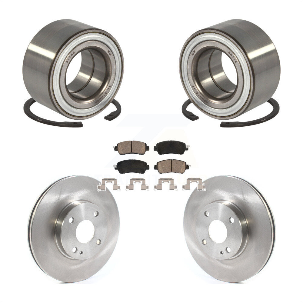 Front Wheel Bearing Disc Brake Rotors And Ceramic Pads Kit For Toyota Yaris iA KBB-118721
