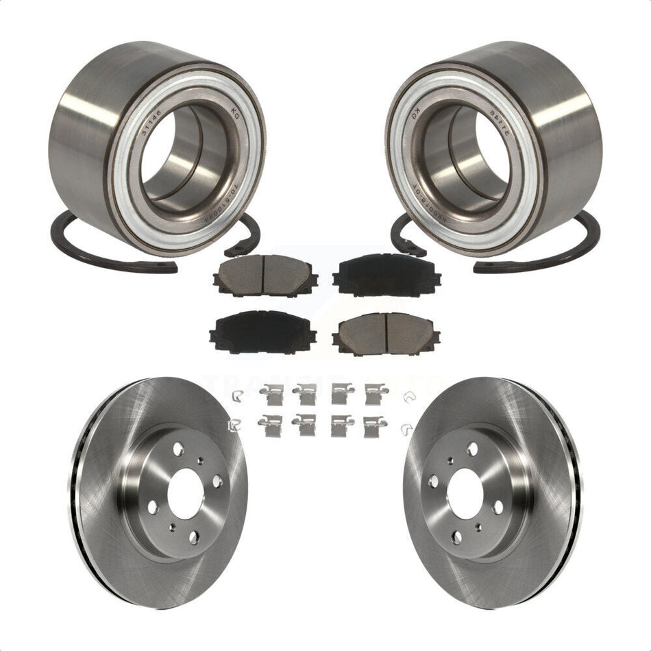 Front Wheel Bearing With Disc Brake Rotors And Ceramic Pads Kit For Toyota Yaris Prius C Scion iQ KBB-118722