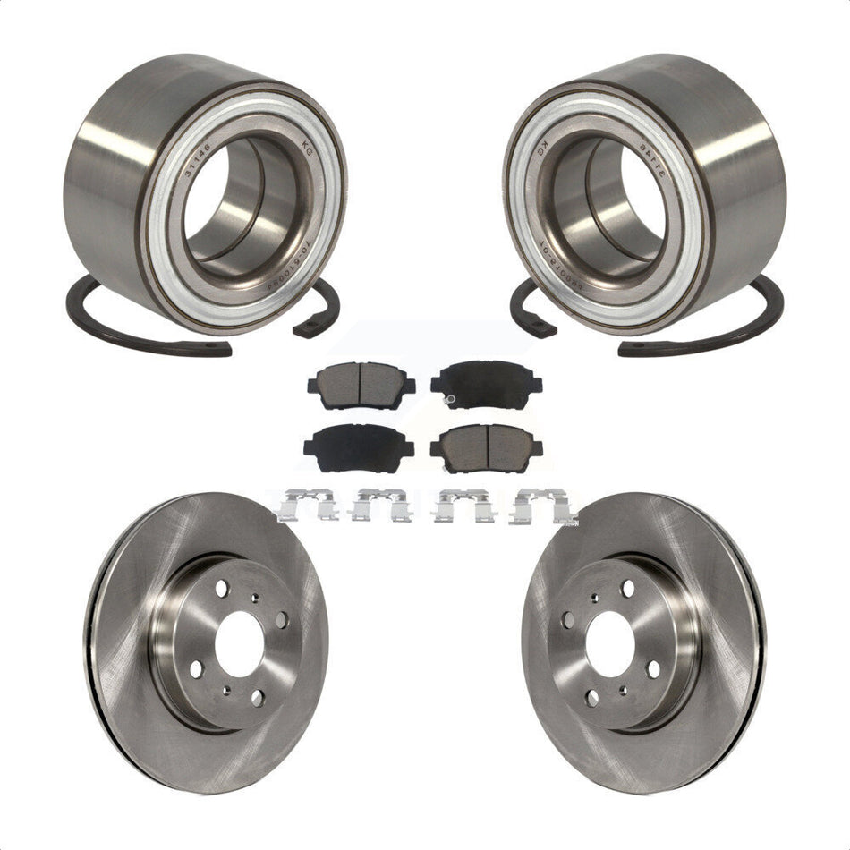 Front Wheel Bearing With Disc Brake Rotors And Ceramic Pads Kit For Scion iQ KBB-118724