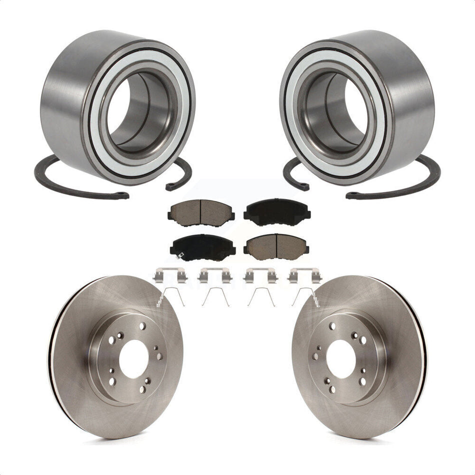Front Wheel Bearing With Disc Brake Rotors And Ceramic Pads Kit For Honda CR-V KBB-118745