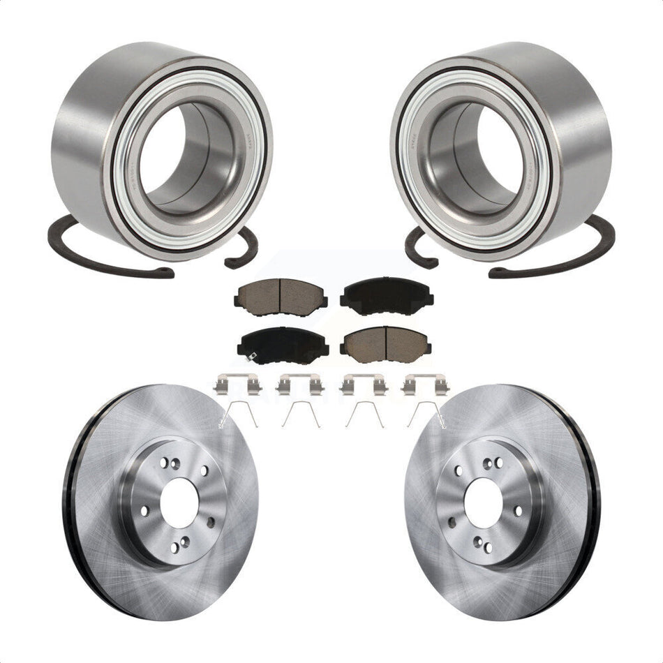 Front Wheel Bearing With Disc Brake Rotors And Ceramic Pads Kit For 2003-2004 Honda Pilot KBB-118748