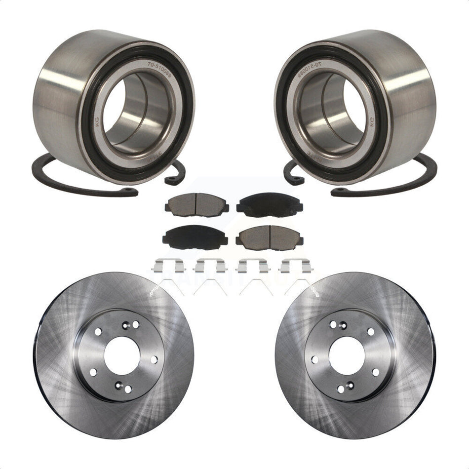 Front Wheel Bearing With Disc Brake Rotors And Ceramic Pads Kit For 2014-2015 Honda Civic Touring KBB-118753