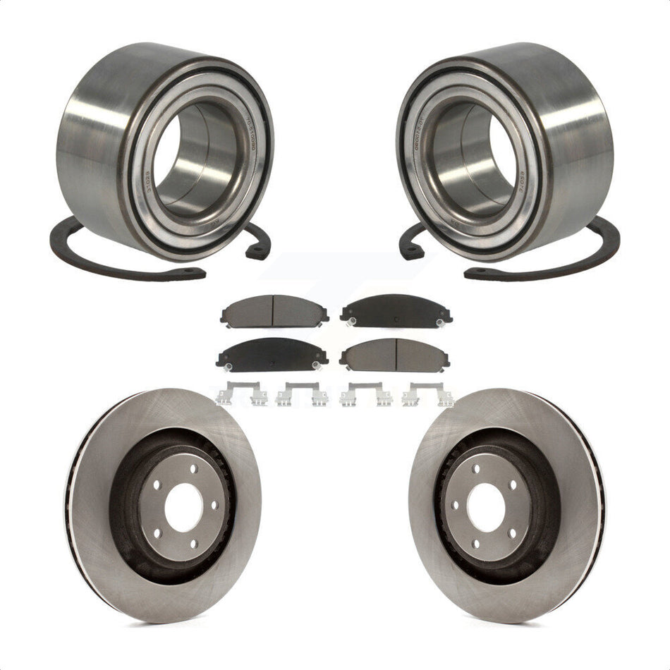 Front Wheel Bearing With Disc Brake Rotors And Ceramic Pads Kit For 2008-2009 Dodge Caliber SRT-4 KBB-118762