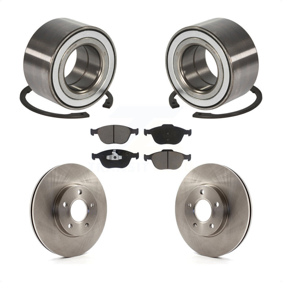 Front Wheel Bearing With Disc Brake Rotors And Ceramic Pads Kit For 2010-2013 Ford Connect KBB-118764