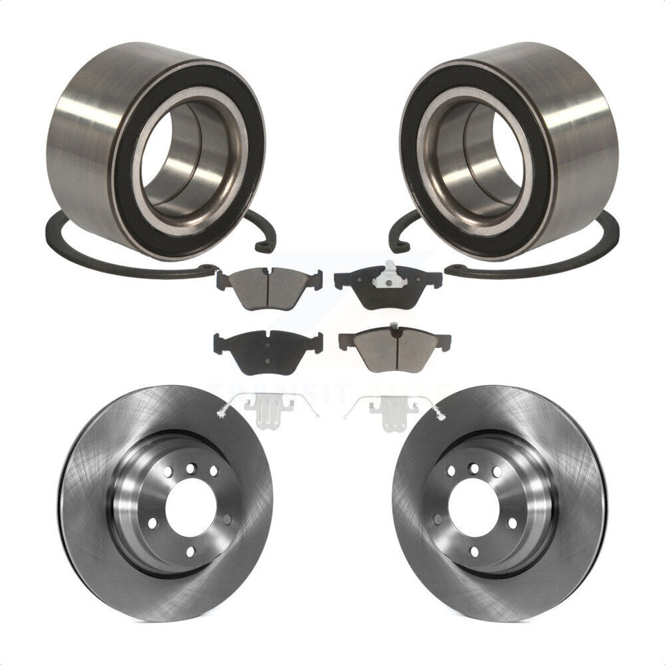 Front Wheel Bearing With Disc Brake Rotors And Ceramic Pads Kit For 2006 BMW 330xi KBB-118772