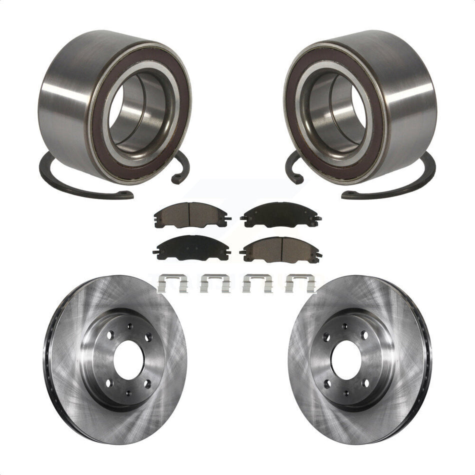 Front Wheel Bearing With Disc Brake Rotors And Ceramic Pads Kit For 2008-2011 Ford Focus KBB-118777