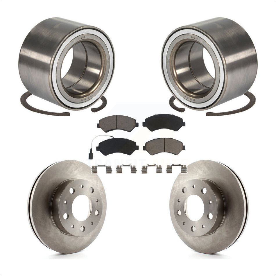 Front Wheel Bearing With Disc Brake Rotors And Ceramic Pads Kit For Ram ProMaster 1500 2500 3500 KBB-118778