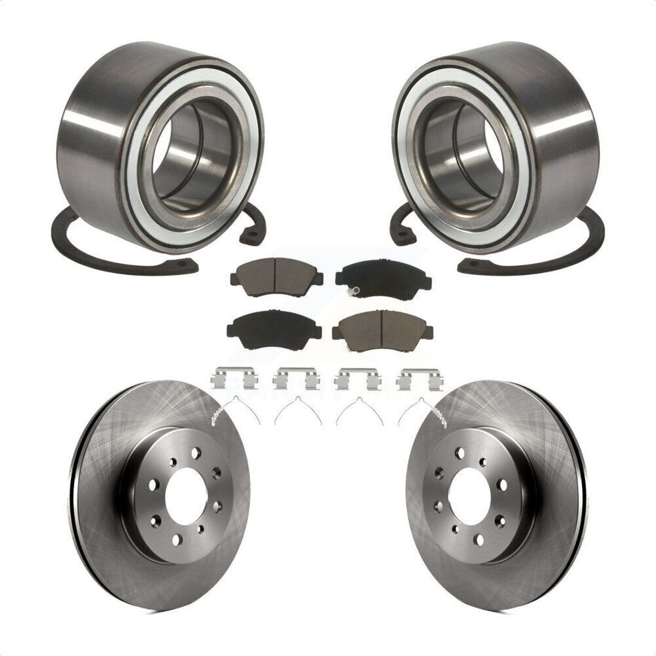 Front Wheel Bearing With Disc Brake Rotors And Ceramic Pads Kit For Honda Civic del Sol KBB-118791