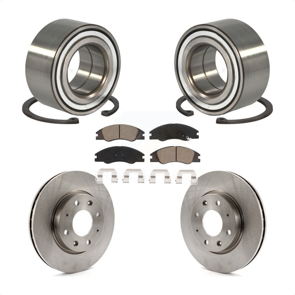 Front Wheel Bearing Disc Brake Rotors And Ceramic Pads Kit For Kia Spectra Spectra5 KBB-118798