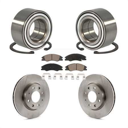 Front Wheel Bearing Disc Brake Rotors And Ceramic Pads Kit For Kia Spectra Spectra5 KBB-118798
