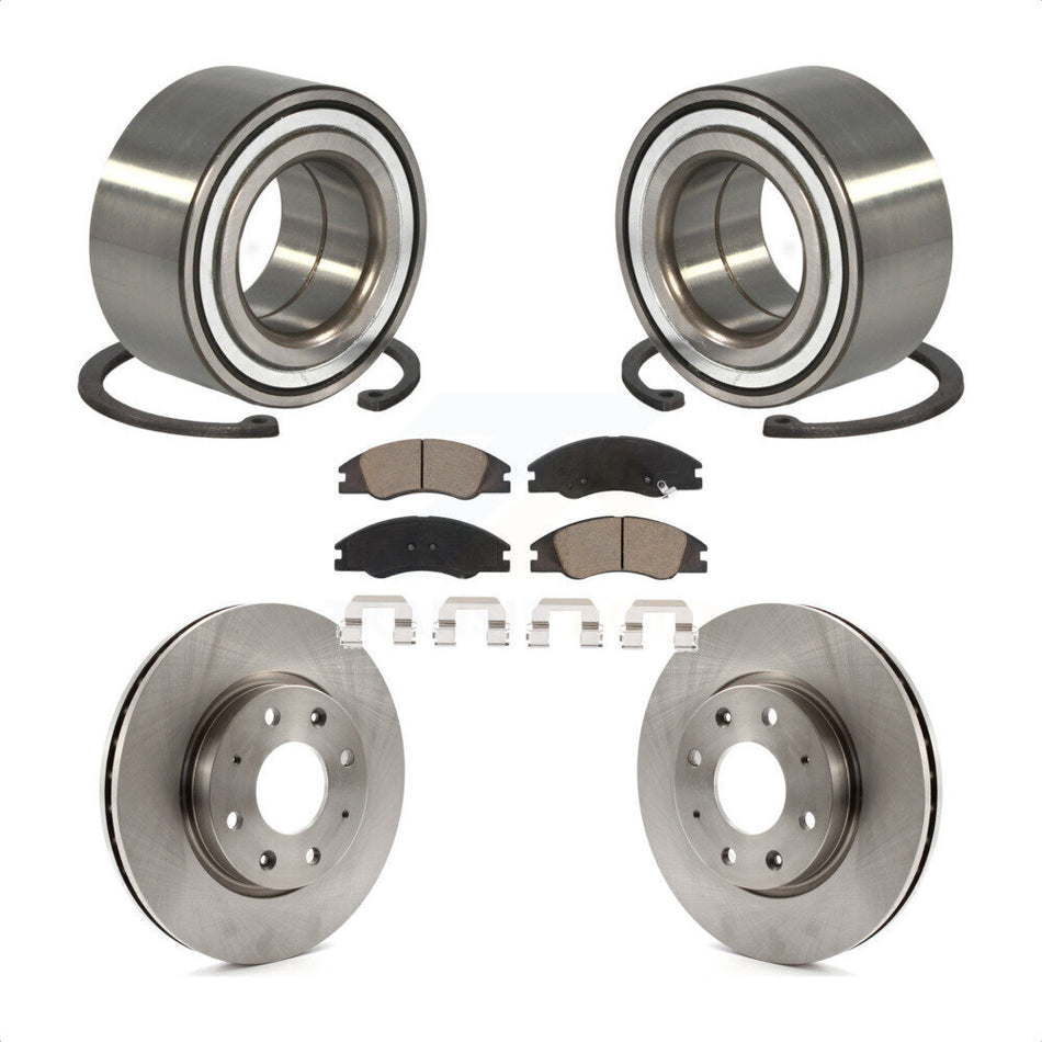 Front Wheel Bearing Disc Brake Rotors And Ceramic Pads Kit For Kia Spectra Spectra5 KBB-118798
