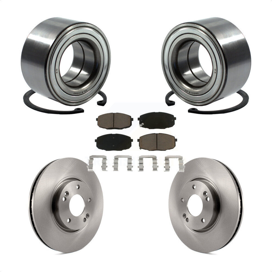 Front Wheel Bearing With Disc Brake Rotors And Ceramic Pads Kit For Kia Forte Koup Forte5 KBB-118800