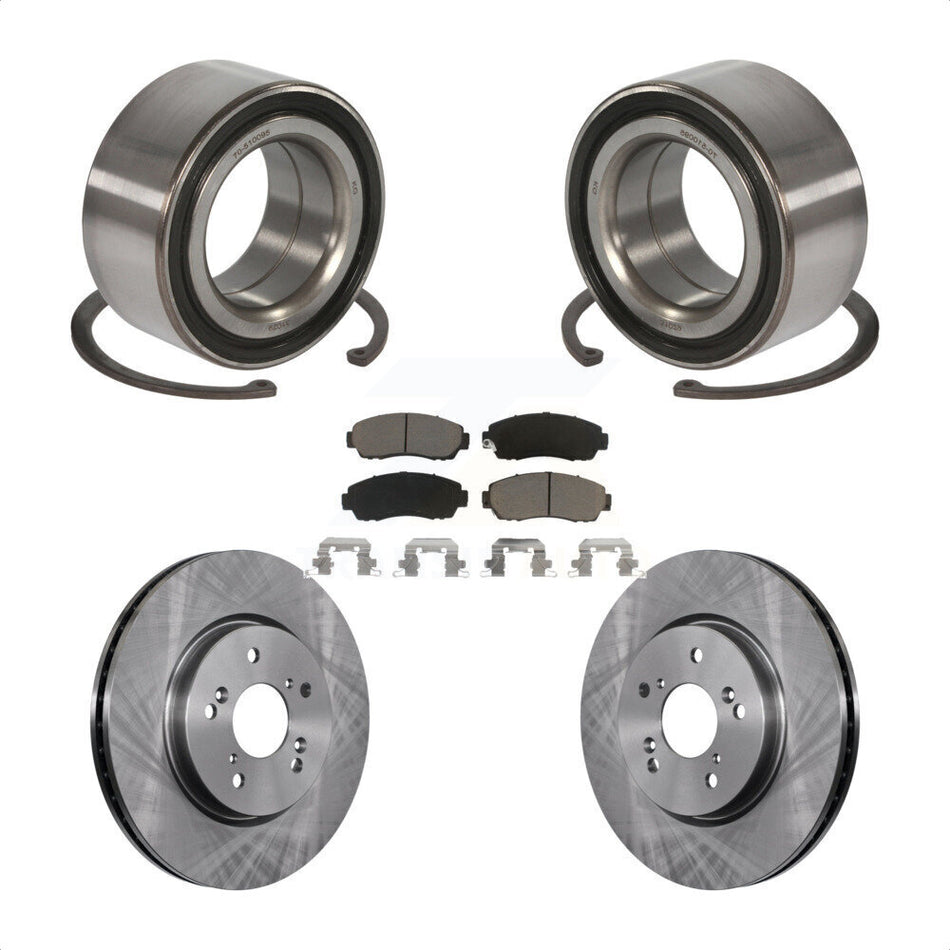 Front Wheel Bearing With Disc Brake Rotors And Ceramic Pads Kit For Honda Accord Crosstour KBB-118810