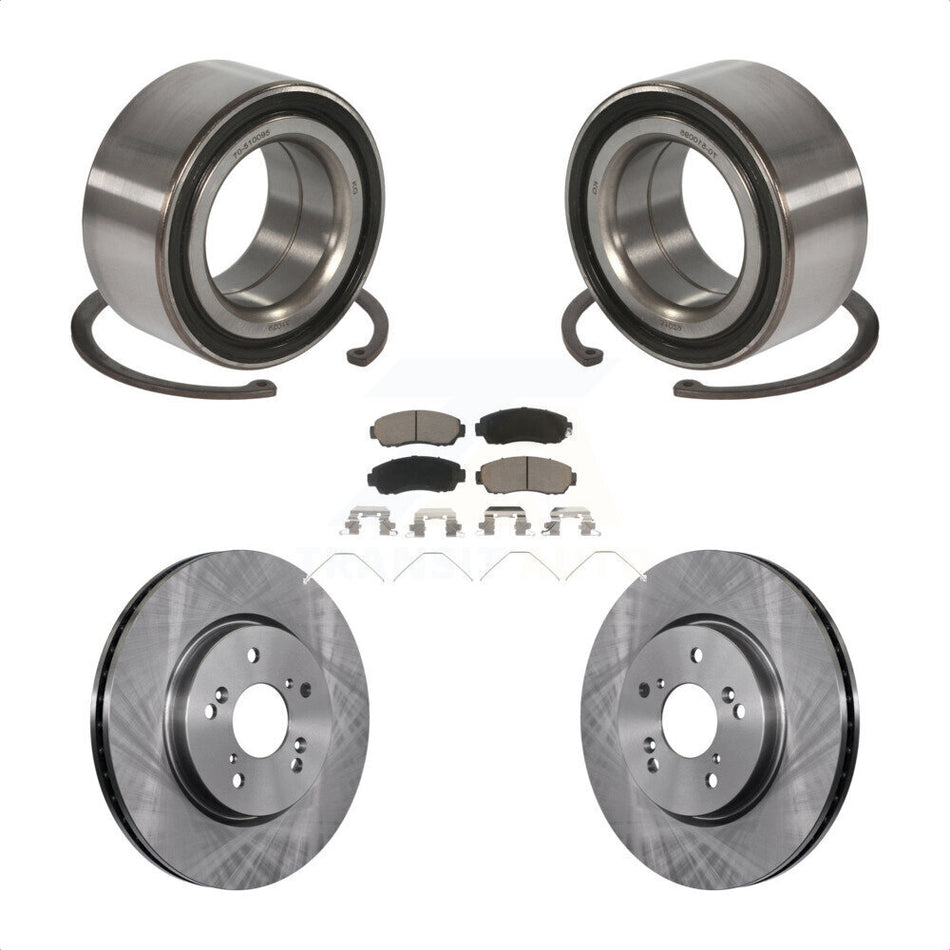 Front Wheel Bearing With Disc Brake Rotors And Ceramic Pads Kit For Honda Crosstour Accord KBB-118811