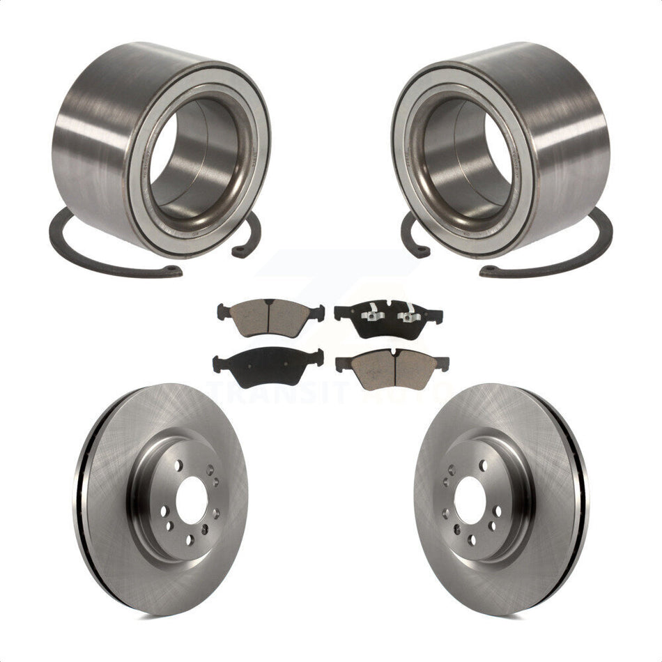 Front Wheel Bearing With Disc Brake Rotors And Ceramic Pads Kit For 2010-2011 Mercedes-Benz ML450 KBB-118846