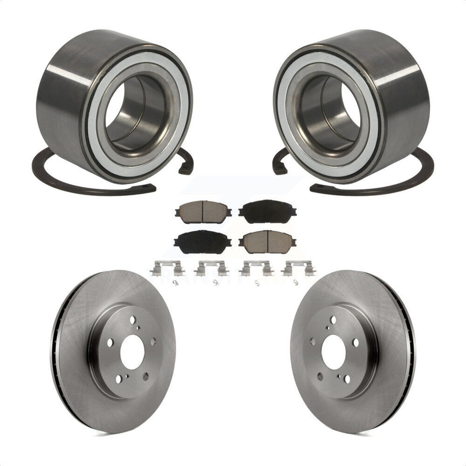 Front Wheel Bearing With Disc Brake Rotors And Ceramic Pads Kit For 2002-2003 Lexus ES300 KBB-118851