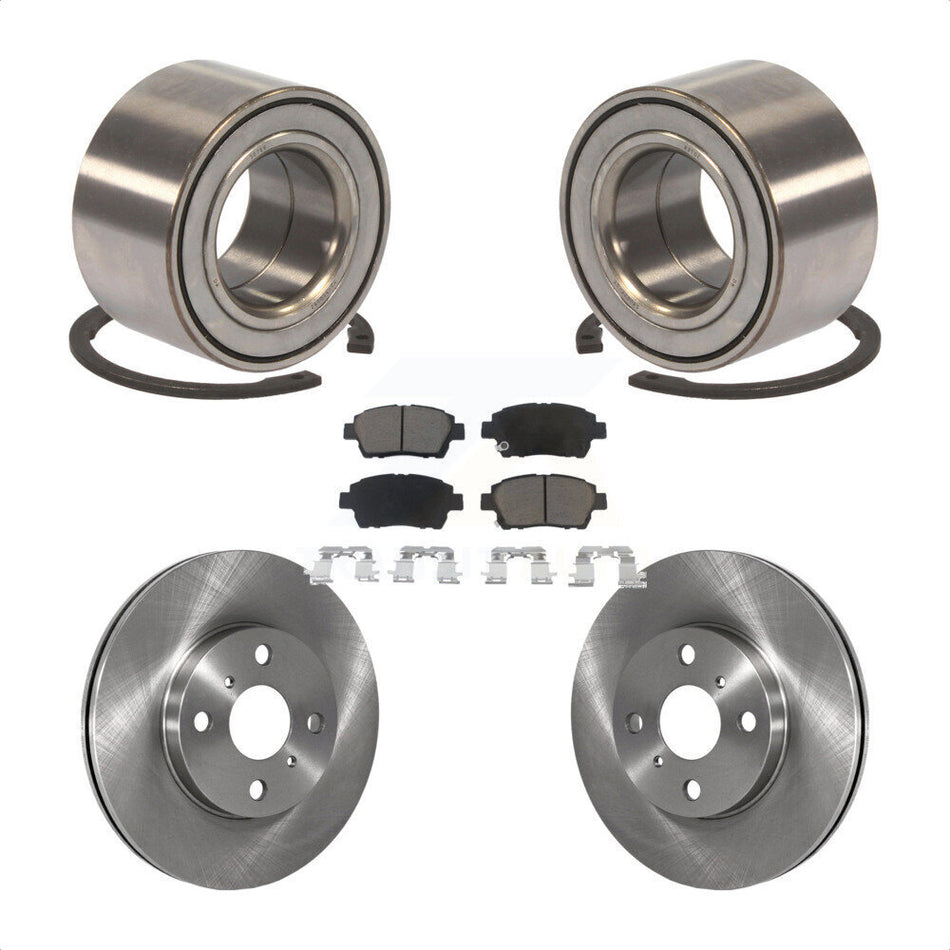Front Wheel Bearing With Disc Brake Rotors And Ceramic Pads Kit For 2004-2006 Scion xB xA KBB-118859