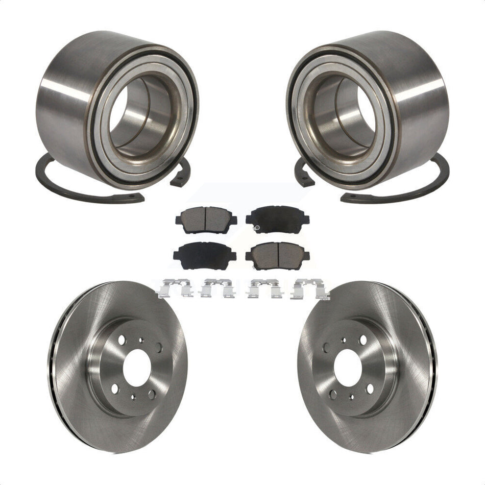 Front Wheel Bearing With Disc Brake Rotors And Ceramic Pads Kit For 2001-2003 Toyota Prius KBB-118860