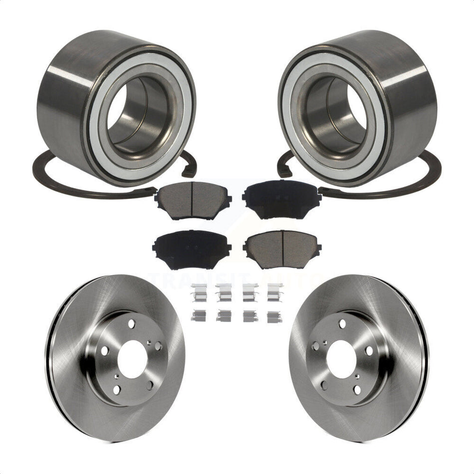 Front Wheel Bearing With Disc Brake Rotors And Ceramic Pads Kit For Toyota RAV4 KBB-118862