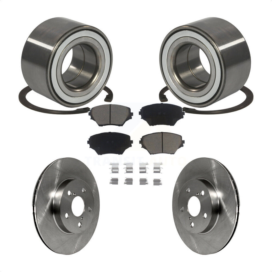 Front Wheel Bearing With Disc Brake Rotors And Ceramic Pads Kit For 2001-2003 Toyota RAV4 BATTERY EV (EV BEV) engine KBB-118863