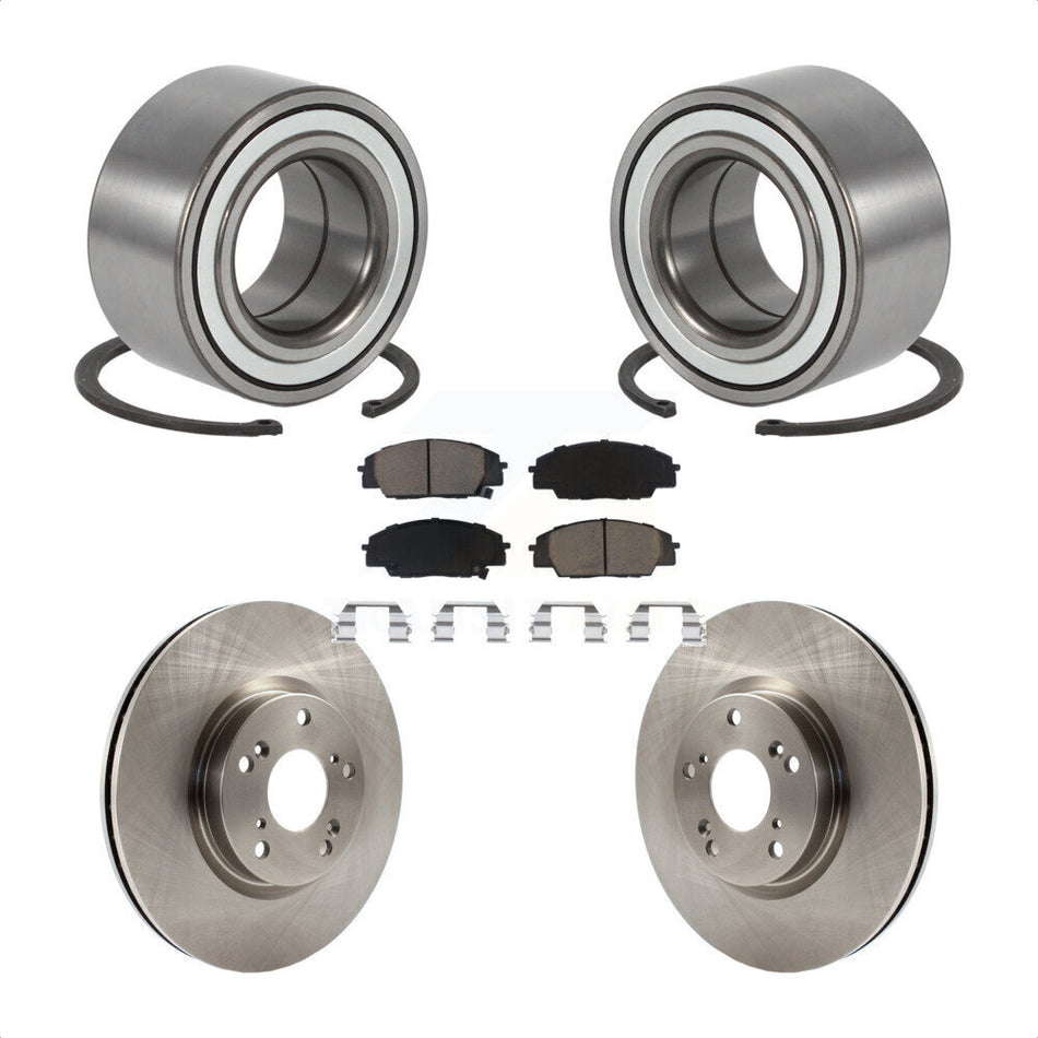 Front Wheel Bearing With Disc Brake Rotors And Ceramic Pads Kit For 2002-2006 Acura RSX Type-S KBB-118869