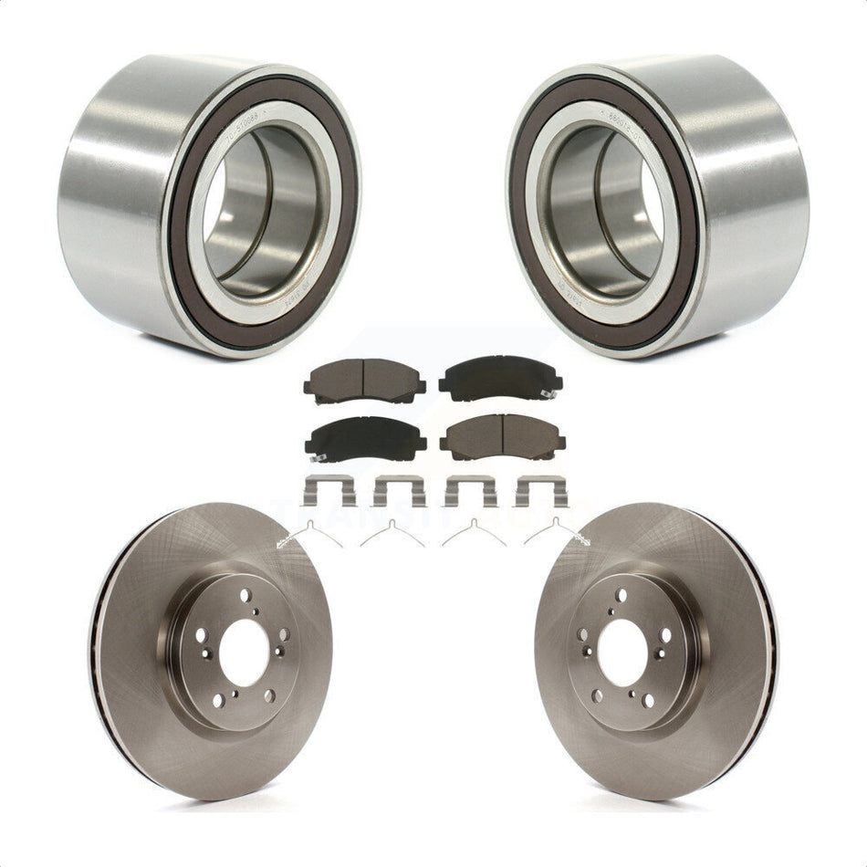Front Wheel Bearing With Disc Brake Rotors And Ceramic Pads Kit For 2006-2014 Honda Ridgeline KBB-118873