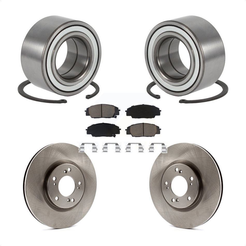 Front Wheel Bearing With Disc Brake Rotors And Ceramic Pads Kit For 2000-2009 Honda S2000 KBB-118876