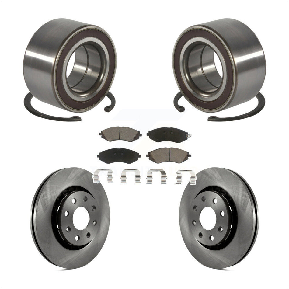 Front Wheel Bearing With Disc Brake Rotors And Ceramic Pads Kit For 2014-2016 Chevrolet Spark EV KBB-118879
