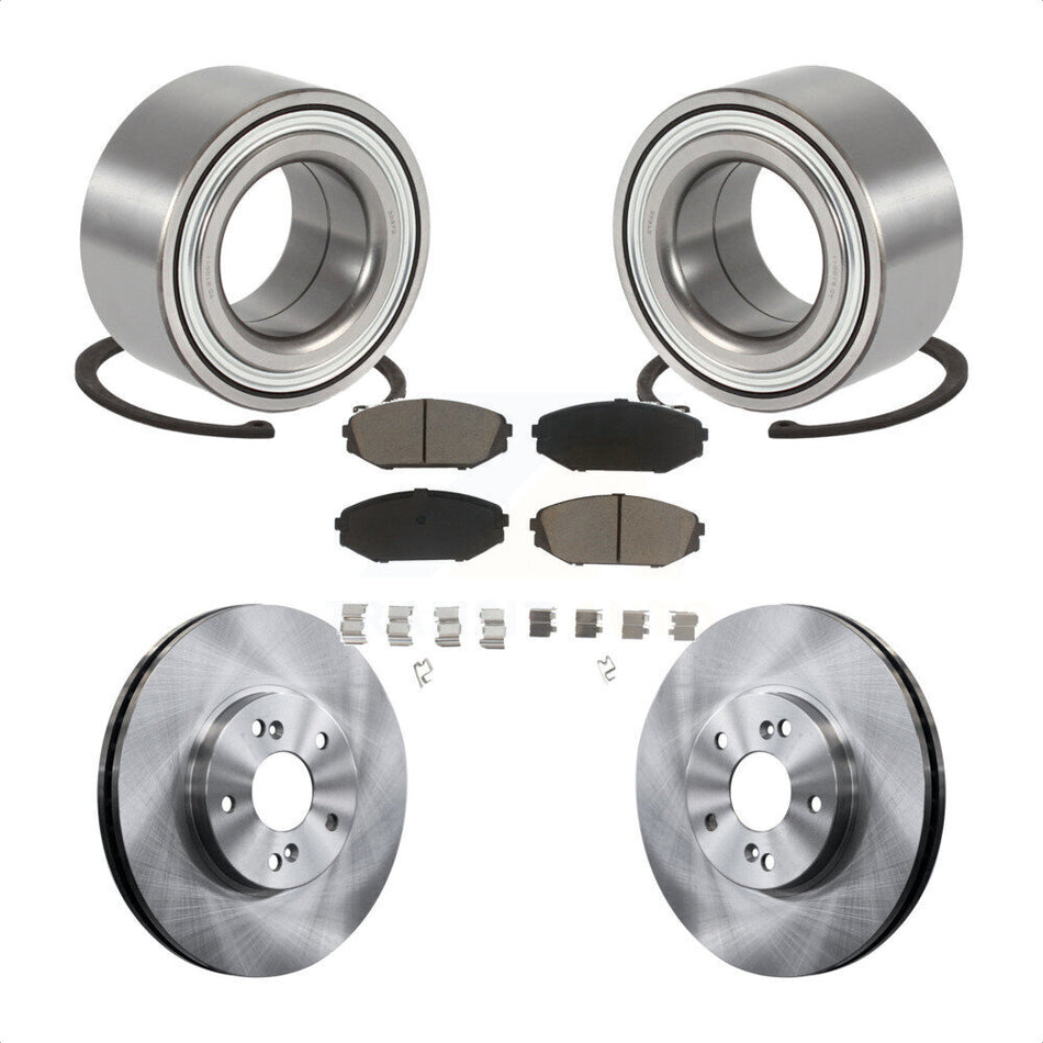 Front Wheel Bearing With Disc Brake Rotors And Ceramic Pads Kit For 2001-2002 Acura MDX KBB-118881