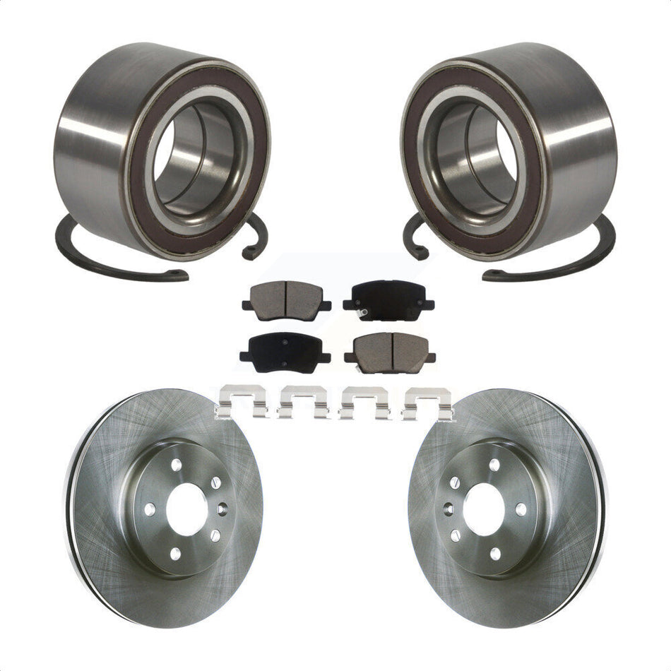 Front Wheel Bearing With Disc Brake Rotors And Ceramic Pads Kit For 2018-2019 Chevrolet Sonic KBB-118886