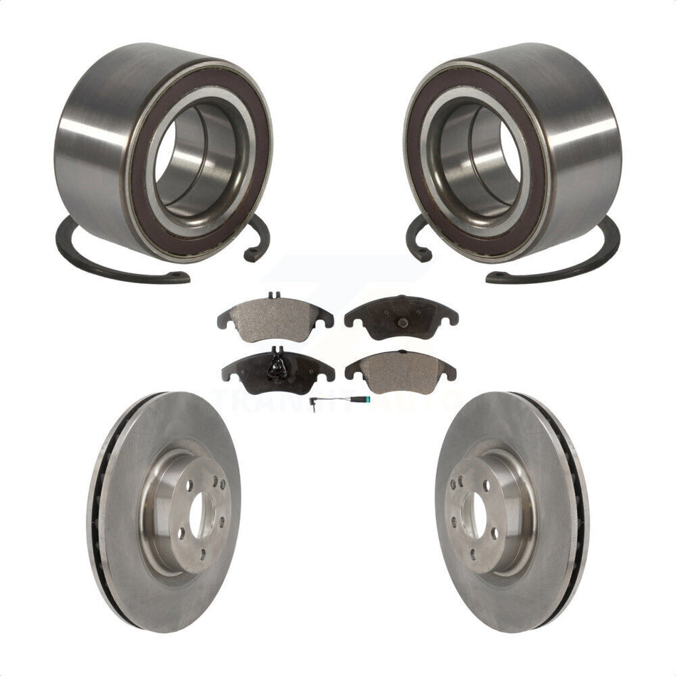 Front Wheel Bearing With Disc Brake Rotors And Semi-Metallic Pads Kit For Mercedes-Benz E400 E550 KBB-118893