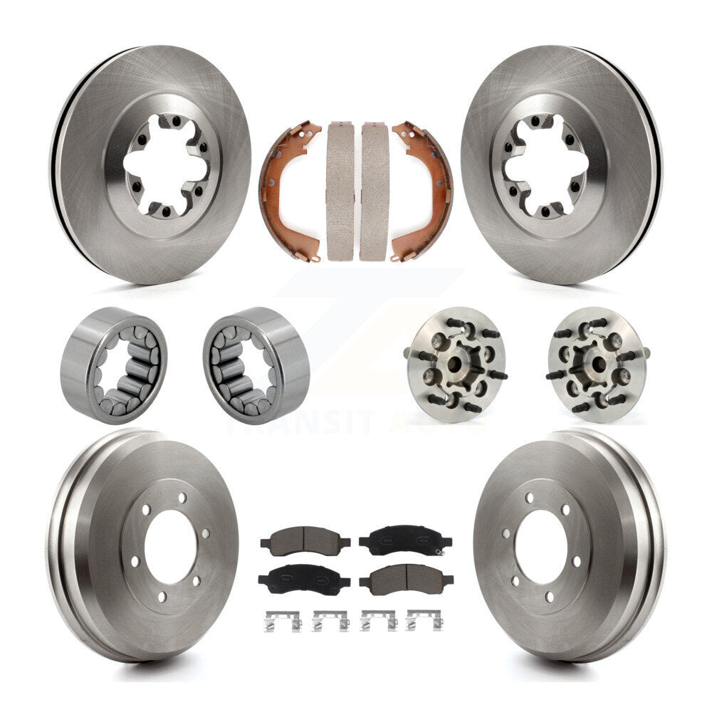Front Rear Hub Bearing Brake Rotor Pads Shoe Kit (10Pc) For Chevrolet Colorado GMC Canyon KBB-118919