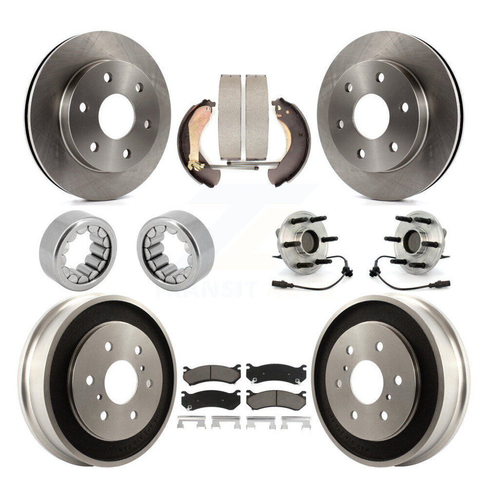 Front Rear Hub Bearing Disc Brake Rotor Pads Shoe Kit (10Pc) For Chevrolet Silverado 1500 KBB-118957