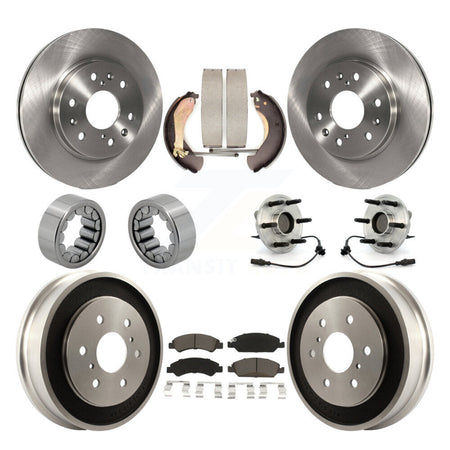 Front Rear Hub Bearing Brake Rotor & Pad Shoe Kit (10Pc) For Chevrolet Silverado 1500 GMC KBB-118958