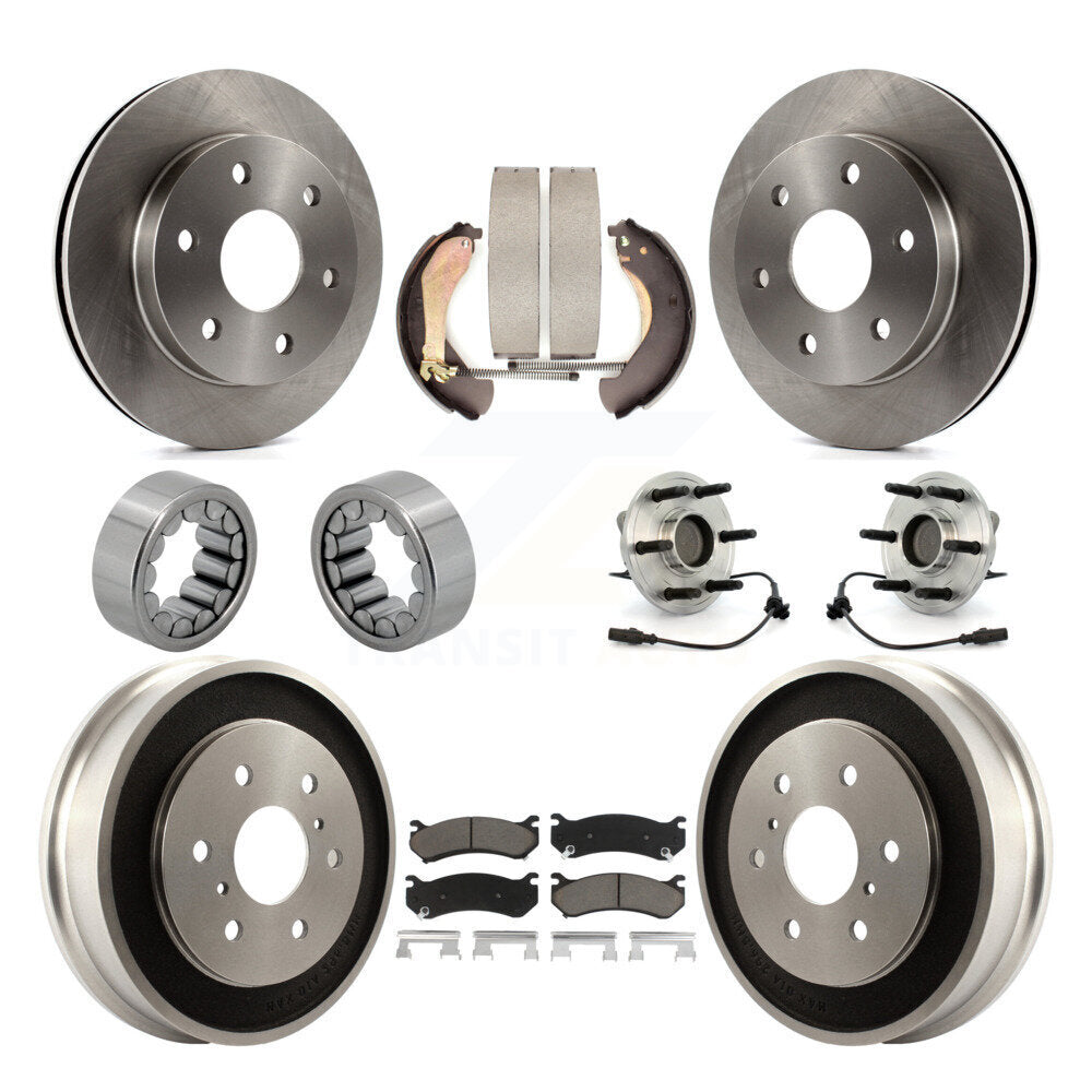 Front Rear Hub Bearing Disc Brake Rotor Pads Shoe Kit (10Pc) For Chevrolet Silverado 1500 KBB-118959
