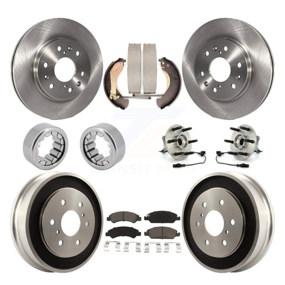 Front Rear Hub Bearing Brake Rotor & Pad Shoe Kit (10Pc) For Chevrolet Silverado 1500 GMC KBB-118960