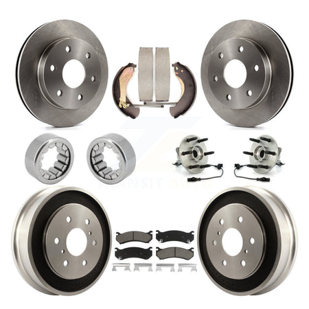 Front Rear Hub Bearing Disc Brake Rotor Pads Shoe Kit (10Pc) For Chevrolet Silverado 1500 KBB-118961