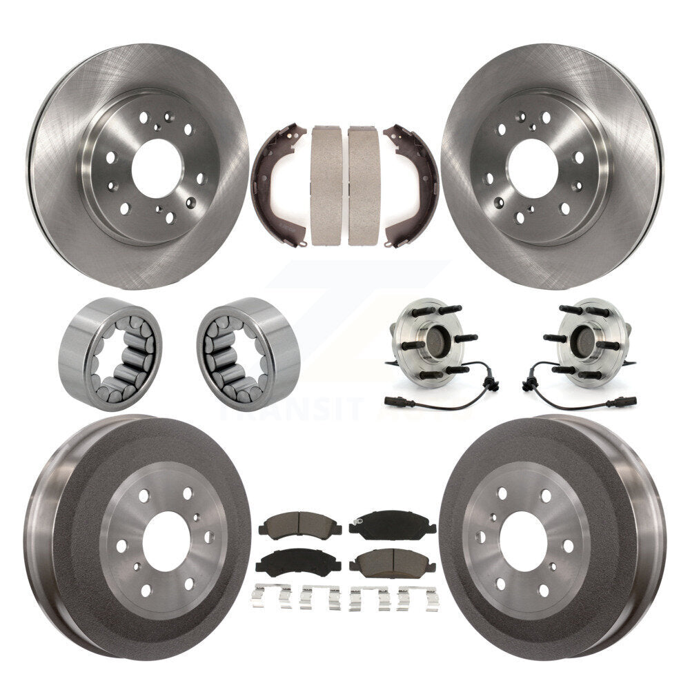 Front Rear Hub Bearing Brake Rotor Pads Shoe Kit (10Pc) For GMC Sierra 1500 Chevrolet RWD KBB-118964