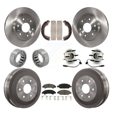 Front Rear Hub Bearing Brake Rotor Pads Shoe Kit (10Pc) For GMC Sierra 1500 Chevrolet RWD KBB-118964