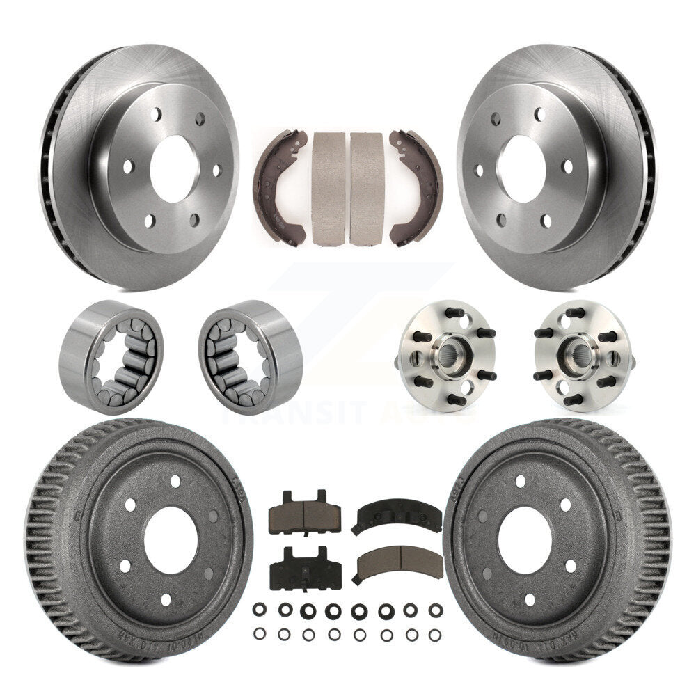 Front Rear Hub Bearing Brake Rotor Pad Shoe Kit (10Pc) For 1992-1994 Chevrolet Blazer 4WD KBB-118981