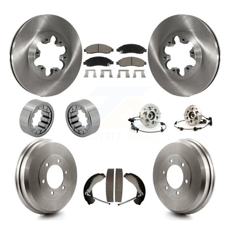 Front Rear Hub Bearing Brake Rotor Pads Shoe Kit (10Pc) For Chevrolet Colorado GMC Canyon KBB-118983