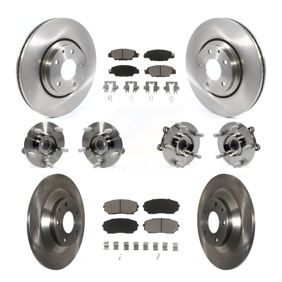 Front Rear Hub Bearings Assembly Disc Brake Rotors And Ceramic Pads Kit (10Pc) For Mazda CX-5 KBB-118991