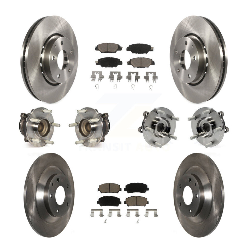 Front Rear Hub Bearings Assembly Disc Brake Rotors And Ceramic Pads Kit (10Pc) For Mazda CX-5 KBB-118992