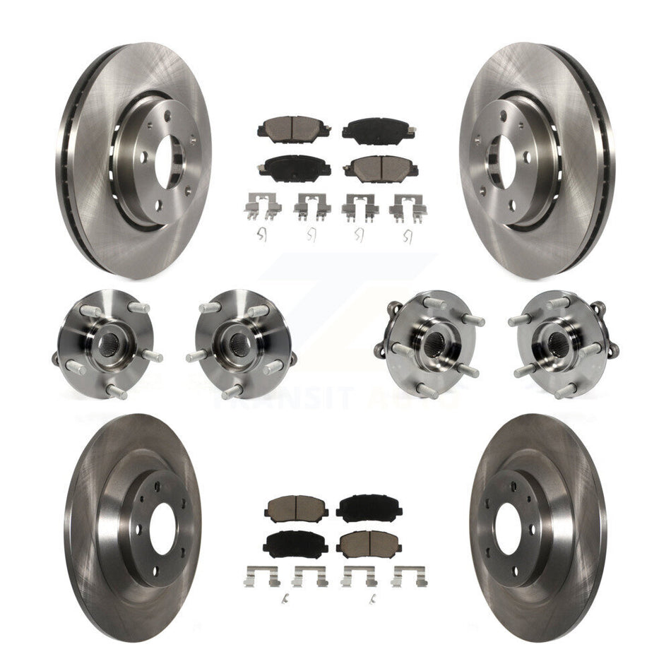 Front Rear Hub Bearings Assembly Disc Brake Rotors And Ceramic Pads Kit (10Pc) For Mazda CX-5 KBB-118993