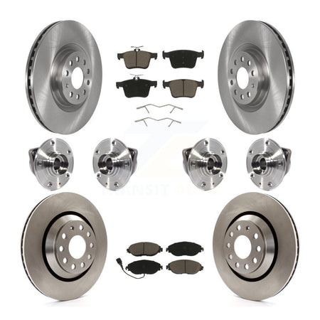 Front Rear Hub Bearing Disc Brake Rotor And Pads Kit (10Pc) For Audi Q3 Volkswagen Arteon KBB-118997