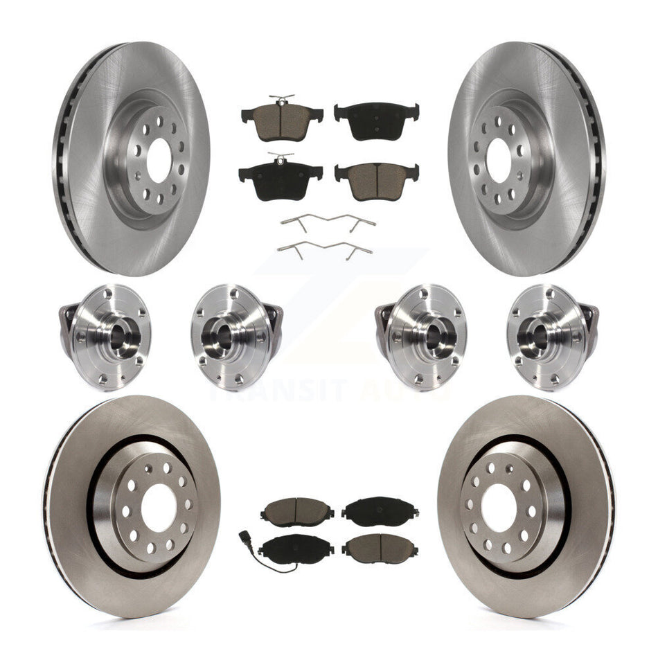Front Rear Hub Bearing Disc Brake Rotor And Pads Kit (10Pc) For Audi Q3 Volkswagen Arteon KBB-118997