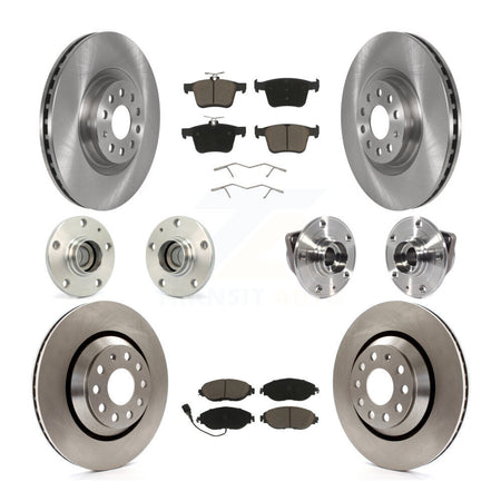 Front Rear Hub Bearings Disc Brake Rotors And Pads Kit (10Pc) For Volkswagen Arteon FWD KBB-118998