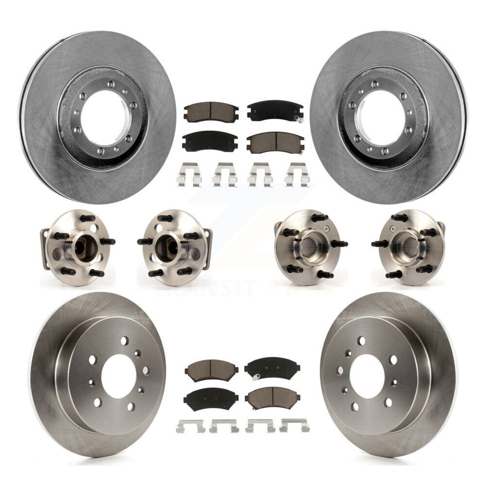 Front Rear Hub Bearings Assembly Disc Brake Rotors And Ceramic Pads Kit (10Pc) For Chevrolet Venture KBB-119062