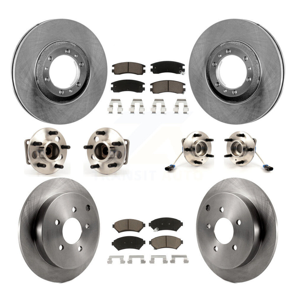 Front Rear Hub Bearings Assembly Disc Brake Rotors And Ceramic Pads Kit (10Pc) For Pontiac Montana KBB-119063