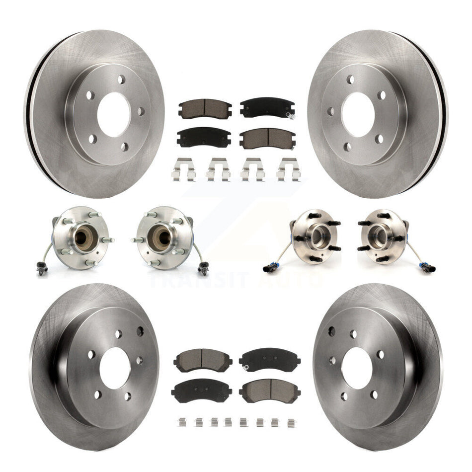 Front Rear Hub Bearings Assembly Disc Brake Rotors And Ceramic Pads Kit (10Pc) For Buick Rendezvous KBB-119064